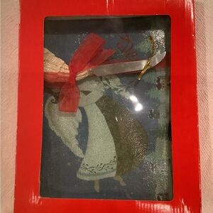 Christmas Angel Glass Charcuterie Cheese Board W/Wing Handle Spreading Knife